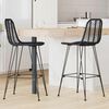 vidaXL Bar Chair 2 pcs Black 44.5 x 53 x 111 cm Rattan and Iron