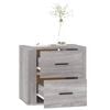 vidaXL Wall-mounted Bedside Cabinet Grey Sonoma 50x36x47 cm