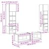 vidaXL TV Wall Unit Wall-mounted 6 pcs Old Wood Engineered Wood