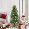 vidaXL Artificial Christmas Tree with 150 LEDs Green 150 cm PE and PVC