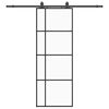 vidaXL Sliding Door with Hardware Set Black 76x205 cm ESG Glass