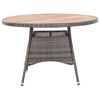 vidaXL Garden Table Grey 115x74 cm Poly Rattan and Acacia Wood