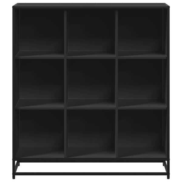 vidaXL Bookcase Black 97.5x33x107.5 cm Engineered Wood and Metal