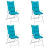 vidaXL Garden Highback Chair Cushions 4 pcs Turquoise 120x50x7 cm Fabric