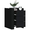 vidaXL Bedside Cabinet Black 45x50x65 cm Engineered Wood