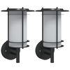 vidaXL Outdoor Wall Lights 2pcs Black Stainless Steel