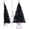 vidaXL Artificial Pre-lit Christmas Tree Black 210 cm PVC