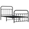 vidaXL Metal Bed Frame without Mattress with Footboard Black 100x190cm