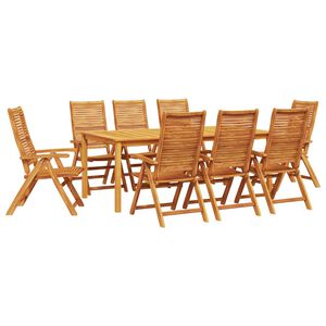 vidaXL Garden Dining Set 9 pcs Brown Solid Acacia Wood
