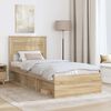 vidaXL Bed Frame with Headboard Sonoma 90 x 190 cm Solid Pine Wood