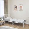 vidaXL Metal Bed Frame without Mattress with Headboard White 80x200cm