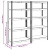 vidaXL 5-Layer Heavy-duty Shelves 2 pcs Silver Steel&Engineered Wood