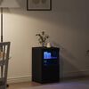 vidaXL LED Sideboard Black Oak 41 x 37 x 67 cm Engineered Wood