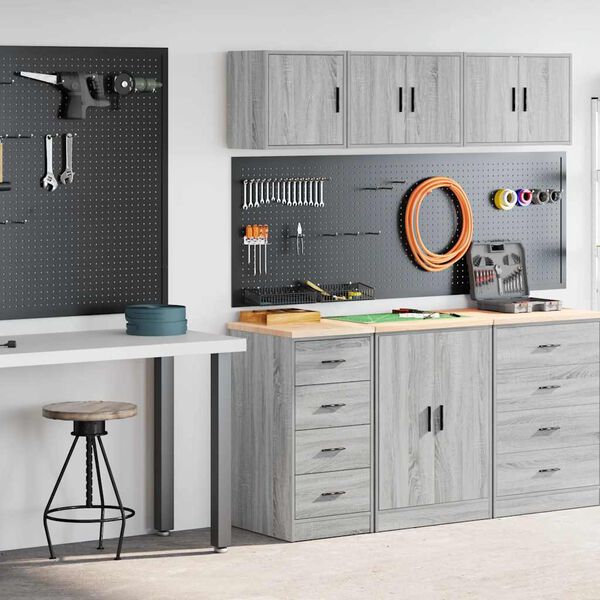 vidaXL Garage Cabinets 2 pcs Grey Sonoma Engineered Wood