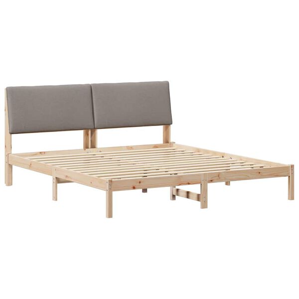 vidaXL Bed frame Brown and taupe 180 x 200 cm Solid pine wood