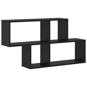 vidaXL Wall Shelf with Shelf Wall-mounted Black Engineered Wood