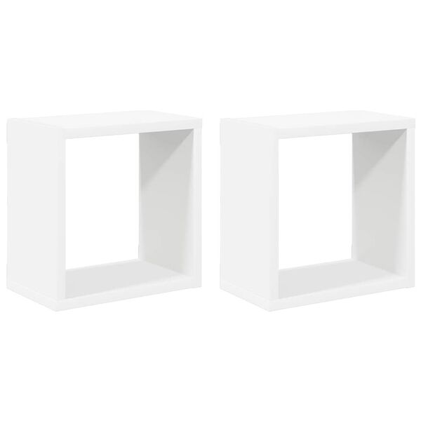 vidaXL Wall Cube Shelves 2 pcs White 26x15x26 cm
