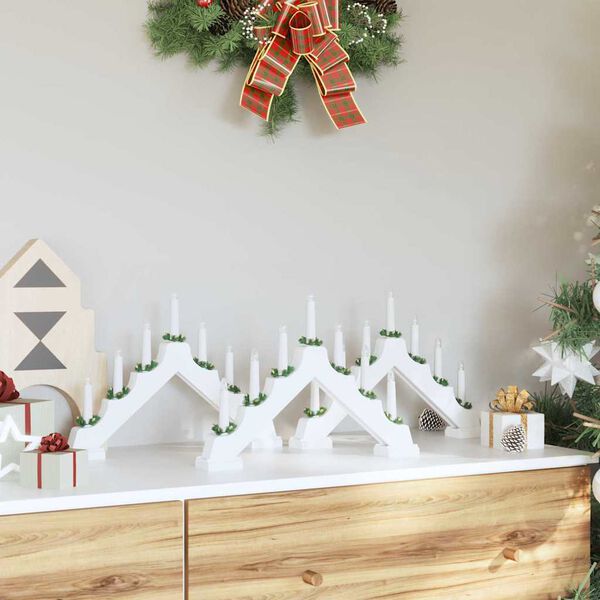 vidaXL Christmas Candle Bridge 3 pcs White 39.5 x 5 x 29 cm