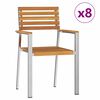 vidaXL Garden Chair 8 pcs Solid Acacia Wood and Stainless Steel