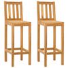 vidaXL Bar Stool 2 pcs Brown Solid Teak Wood