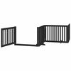 vidaXL Dog Gate with Door Foldable 12 Panels Black 960 cm Poplar Wood