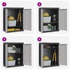 vidaXL Outdoor Storage Cabinet Grey and Black 65x37x85 cm PP
