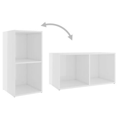 vidaXL TV Cabinets 2 pcs High Gloss White 72x35x36.5 cm Engineered Wood