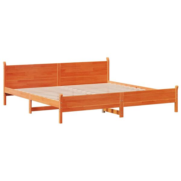 vidaXL Bed Frame without Mattress Wax Brown 200x200 cm Solid Wood Pine