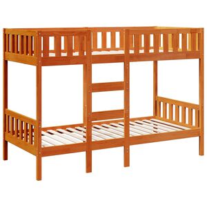 vidaXL Bunk Bed Wax Brown 80x200 cm Solid Wood Pine