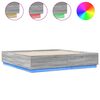 vidaXL Bed Frame with LED without Mattress Grey Sonoma 180x200 cm Super King