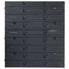 vidaXL 48 Piece Storage Bin Kit with Wall Panels Blue and Black