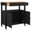 vidaXL Kitchen Trolley Plain Black 88.5 x 40 x 48 cm