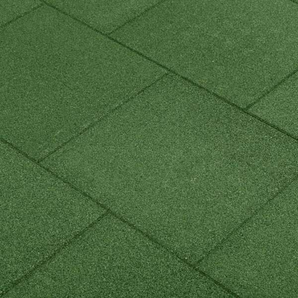 vidaXL Fall Protection Tiles 24 pcs Rubber 50x50x3 cm Green