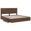 vidaXL Storage Bed with Drawer Brown Oak 200 x 200 cm Engineered Wood