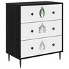 vidaXL Chest of Drawers HANAU Green leave print 66 x 36.5 x 76 cm