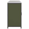 vidaXL Kitchen Storage Set with Shelf 3 pcs Olive Green Steel