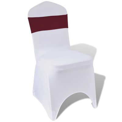 25 pcs Bordeaux Stretchable Decorative Chair Band with Diamond Buckle