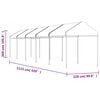 vidaXL Gazebo with Roof White 11.15x2.28x2.69 m Polyethylene