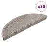 vidaXL Stair Mats Self-adhesive Sisal-Look 30 pcs 56x17x3 cm Platina