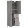 vidaXL Highboard Grey Sonoma 69.5x34x180 cm Engineered Wood