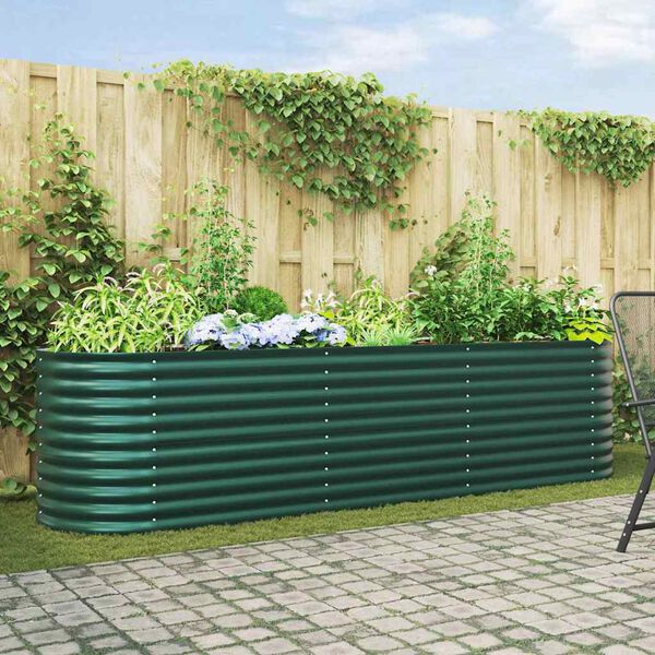 vidaXL Garden Raised Bed Green 320 x 80 x 81 cm Steel
