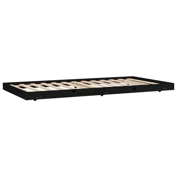 vidaXL Bed Frame without Mattress Black 80x200 cm Solid Wood Pine
