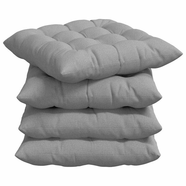 vidaXL Seat Cushions 2 pcs Cloud Grey 40 x 40 x 6 cm Fabric