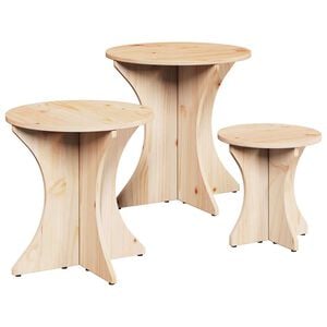 vidaXL Coffee Table 3 pcs Natural