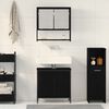 vidaXL Bathroom Furniture Set with Shelf 2 pcs Black Engineered wood