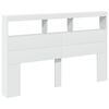 vidaXL Headboard Cabinet with LED White 160x17x102 cm