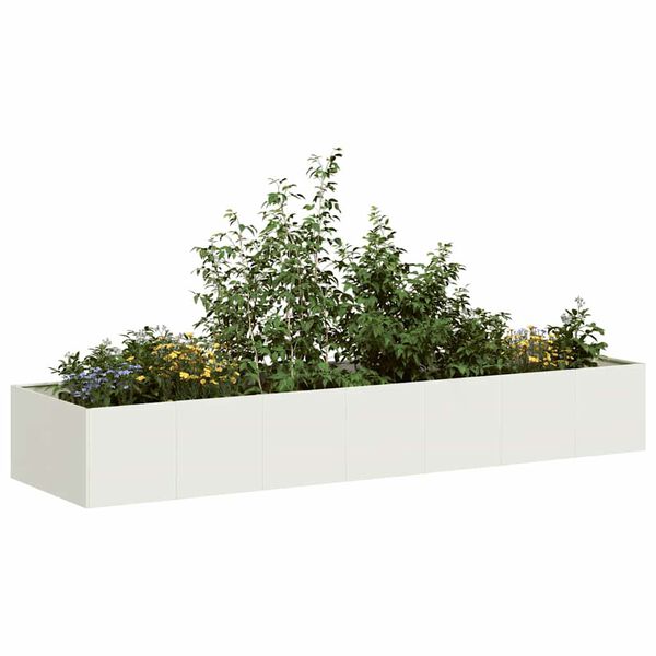 vidaXL Planter White 280x80x40 cm Steel
