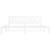 vidaXL Metal Bed Frame without Mattress with Headboard White 200x200cm