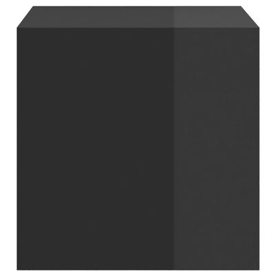 vidaXL Wall Cabinets 2 pcs High Gloss Black 37x37x37 cm Chipboard