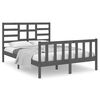 vidaXL Bed Frame without Mattress Grey Solid Wood 120x190 cm
